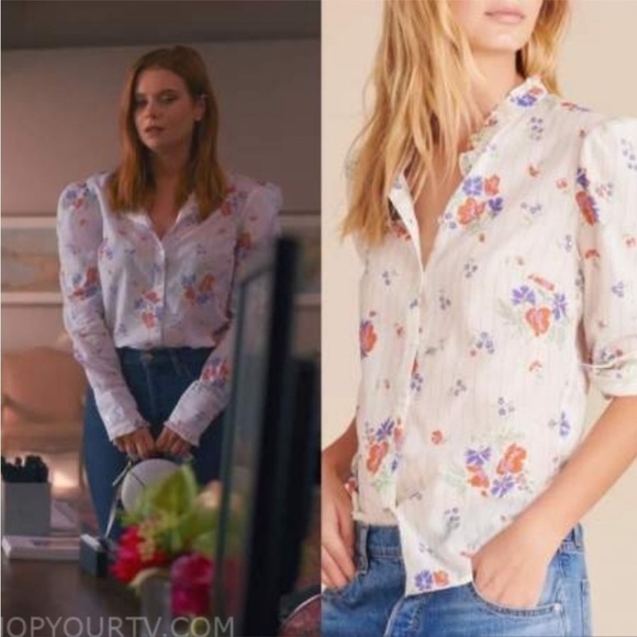 Veronica Beard Holli Floral Button-Down Shirt Sz XS - Picture 7 of 15